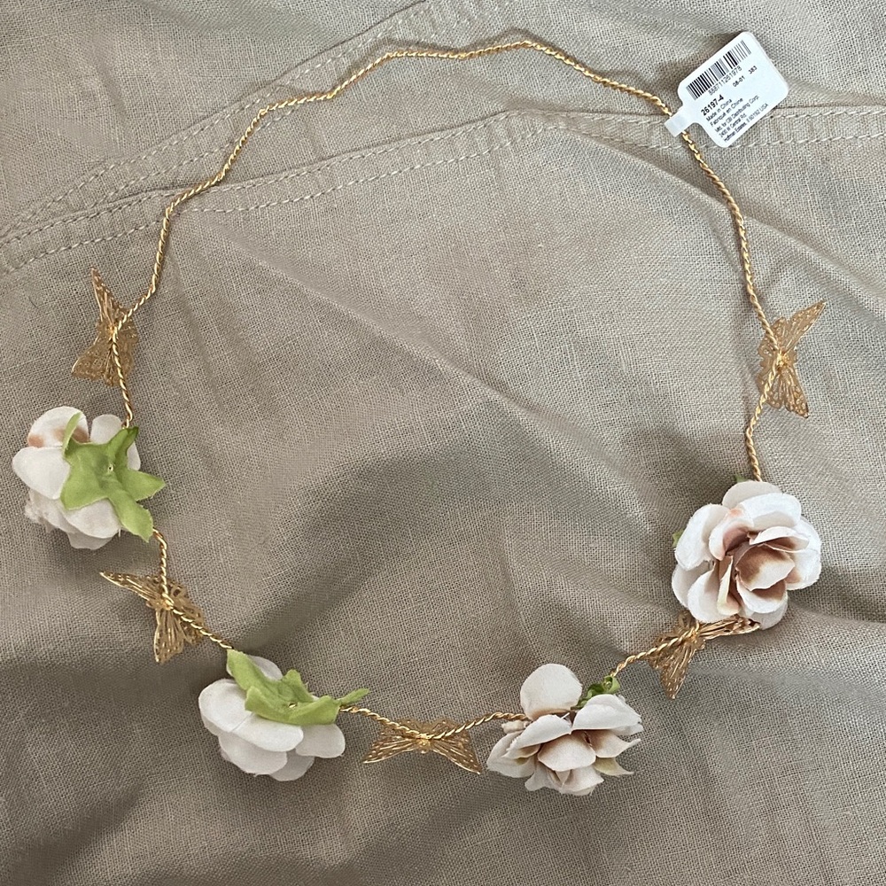 Claire's Gold Floral Butterfly Headband